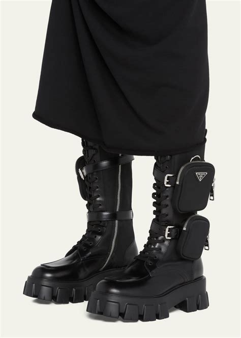 prada shoes with pouch|prada combat boots with pouches.